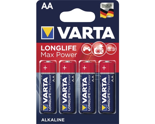Varta Longlife Max Power AA Alkaline Batterien, 4er-Pack