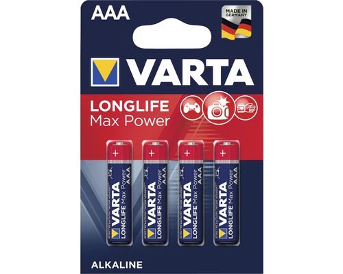 Varta Longlife Max Power AAA Batterien, 4er Pack