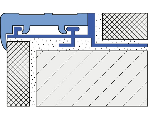 Treppenstufenprofil Dural Durastep Aluminium Länge 100 cm Höhe 9 mm