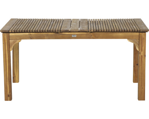Gartentisch aus Holz mit Lattenstruktur