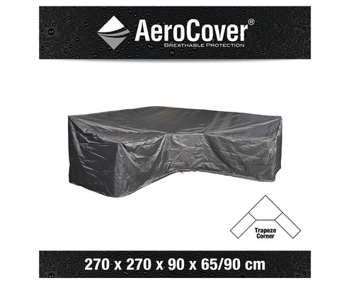 Housse de protection pour groupe lounge d''angle, respirante, 270 x 270 x 90 x 65/90 cm