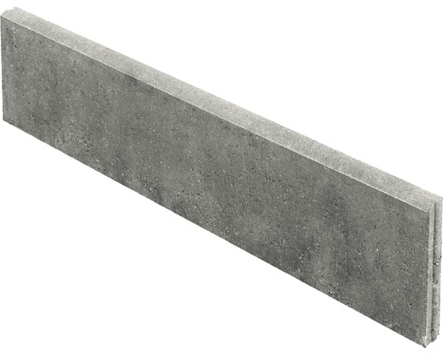 Bordure de gazon en béton gris arrondie des deux côtés 100 x 5 x 25 cm