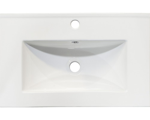 Keramikwaschtisch mit Hahnloch und Überlauf