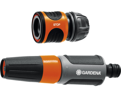 Gardena Raccord de tuyau avec fonction stop et buse de pulvérisation
