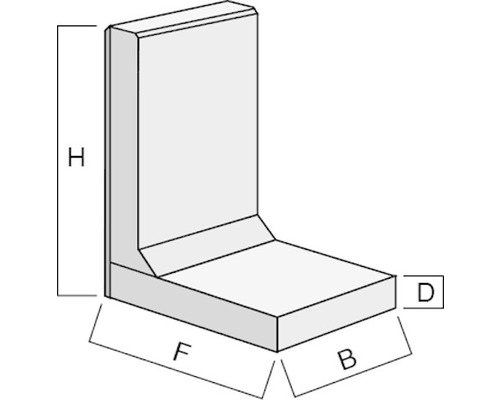 Illustration d''un élément de support d''angle avec des indications de dimension