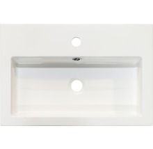 Set de meubles de salle de bains Sanox Straight lxhxp 60 x 55 x 40 cm couleur de façade blanc haute brillance avec vasque en fonte minérale blanc-thumb-1