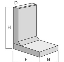 L-Stein grau 40 x 8 x 60 cm Fusstiefe = 35 cm-thumb-1