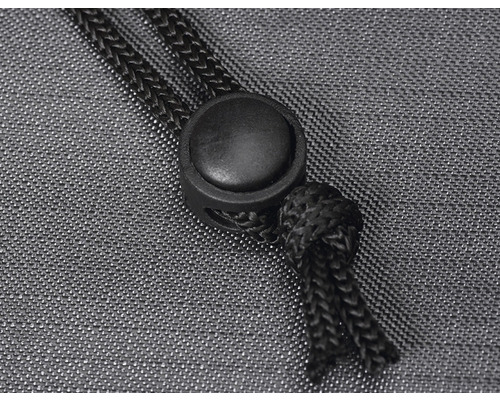 Detailansicht eines Kordelzugs mit Stopper