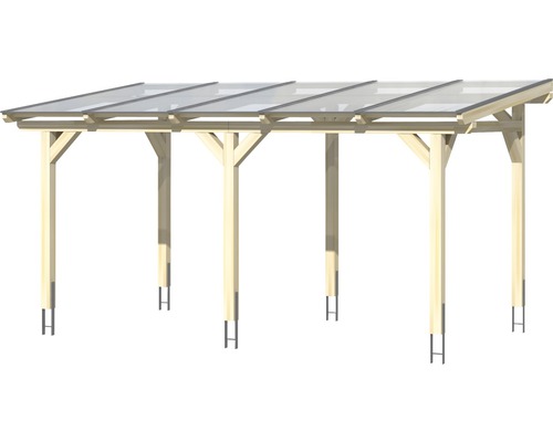 Carport en bois avec toit translucide