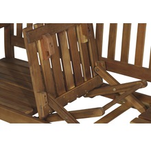 Vue détaillée d''un banc de jardin avec table pliante en bois