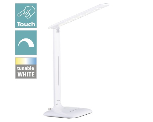 Lampe de bureau LED blanche avec fonction tactile et température de couleur réglable