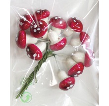 Dekorative Fliegenpilze mit Draht in einer Verpackung