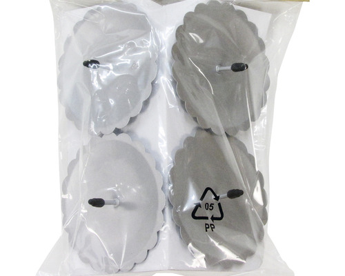 Lot de quatre soupapes à disque argentées avec molette pour le réglage manuel de l''alimentation en air