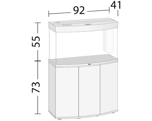 Aquarium avec meuble bas et dimensions