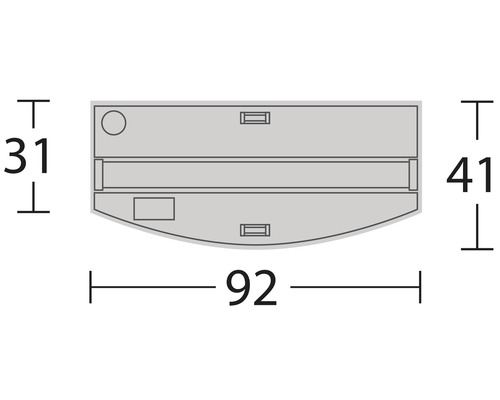 Dessin technique d''un meuble sous-lavabo avec les dimensions 92, 31 et 41