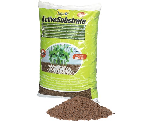 Tetra ActiveSubstrate terreau pour plantes en sac avec un tas de terre