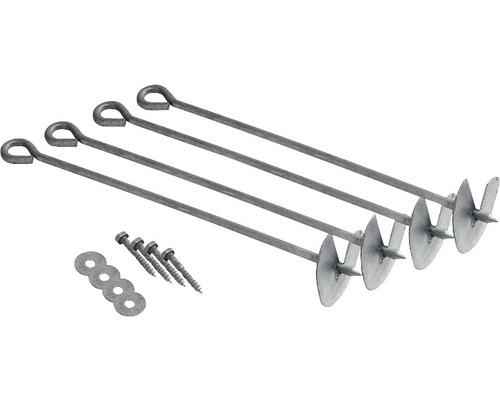 Kit d''ancrage au sol avec vis et rondelles