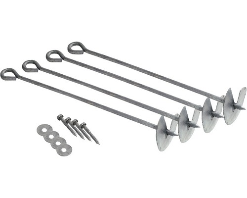 Kit d''ancrage au sol avec vis et rondelles