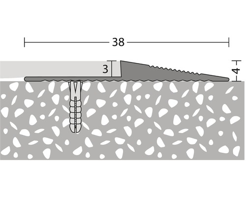 Illustration d''un profilé de transition avec indications de dimensions