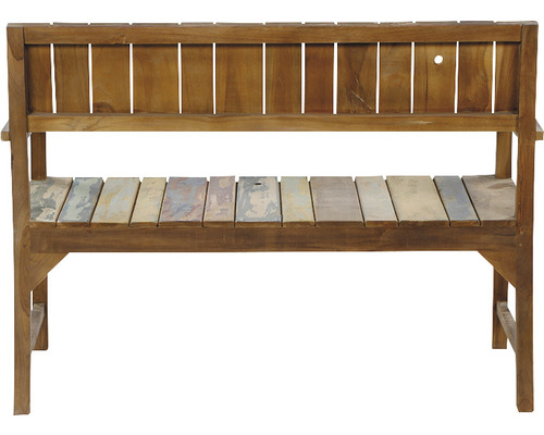 Holzbank mit Rückenlehne für den Aussenbereich