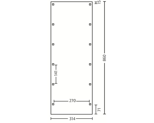 Dessin technique avec indications de dimensions