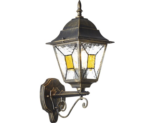 Antike Aussenwandleuchte mit Glaseinsätzen