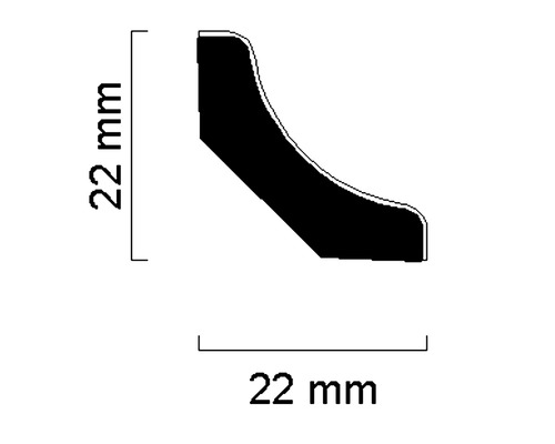 Profilleiste mit den Maßen 22 x 22 Millimeter.