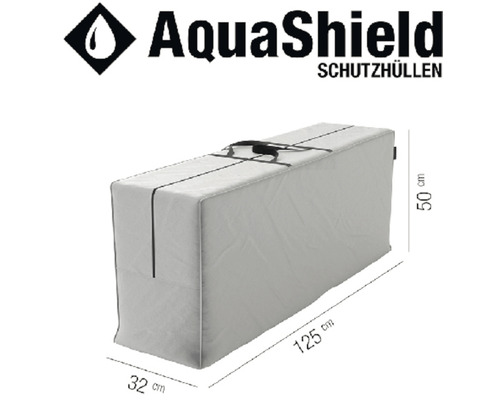 AquaShield Schutzhülle mit den Maßen 125 cm Länge, 32 cm Breite und 50 cm Höhe