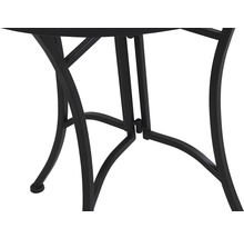 Vue détaillée d''une table de jardin avec structure métallique