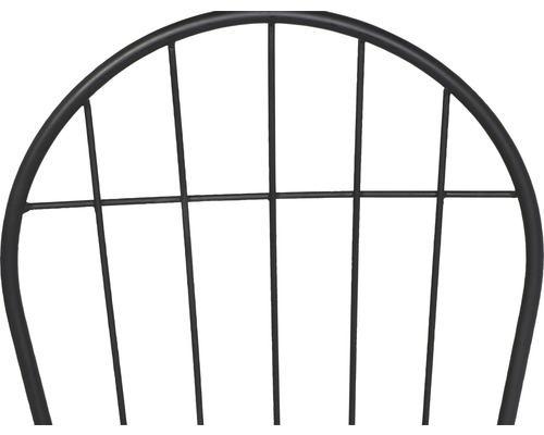 Vue détaillée du dossier d''une chaise avec structure métallique