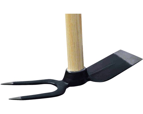 Double houe avec manche en bois pour le jardinage