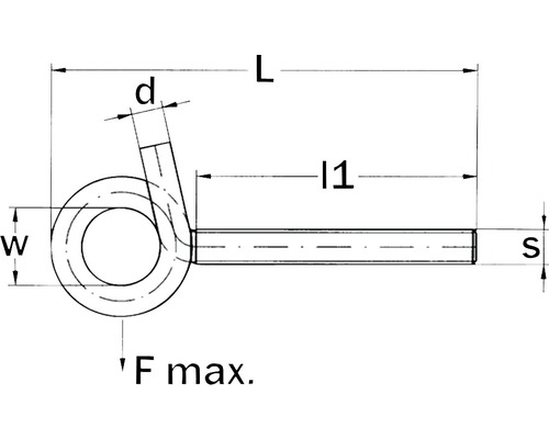Technische Zeichnung eines Drehfeder-Elements mit Maßangaben