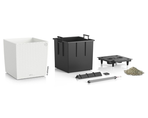 Pot de fleurs Lechuza Cube avec accessoires
