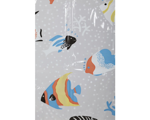 Rideau de douche avec motif de poissons