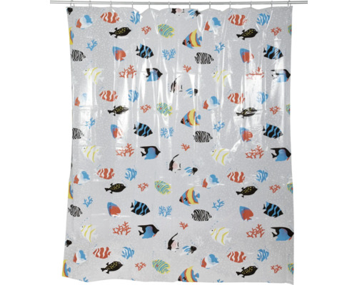 Rideau de douche avec motif de poisson