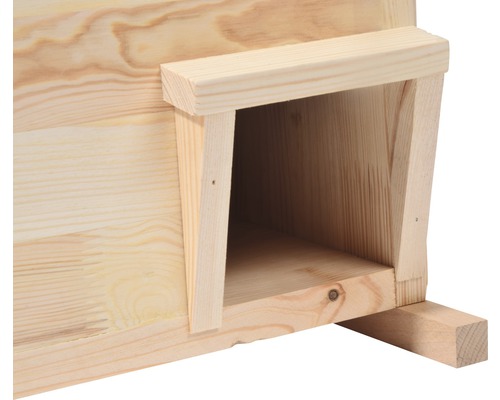 Vue détaillée d''un nichoir en bois non traité