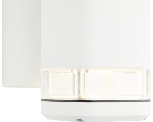 Weisse LED-Wandleuchte mit transparentem Leuchtbereich