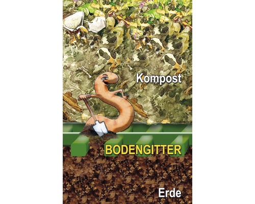 Illustration von Kompost, Bodengitter und Erde