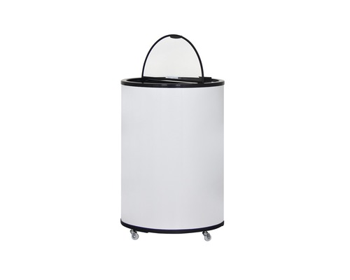 Runder Kühlbehälter mit Rollen und gewölbtem Deckel