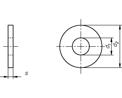 Dessin technique d''une rondelle avec indications de dimensions