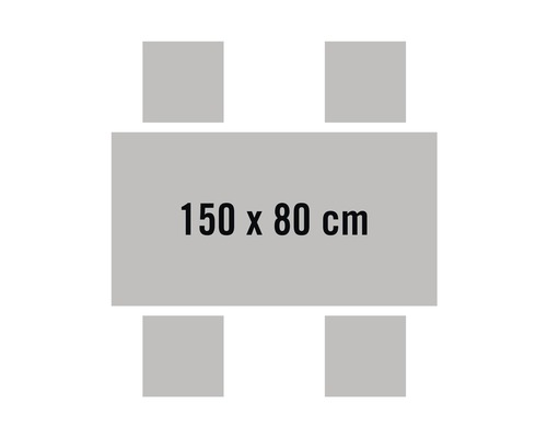 Table avec quatre chaises, taille de la table 150 x 80 cm