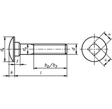 Dresselhaus Boulon à tige carré tête goutte de suif filetage complet 6,0 x 60 mm 50 pièces-thumb-1