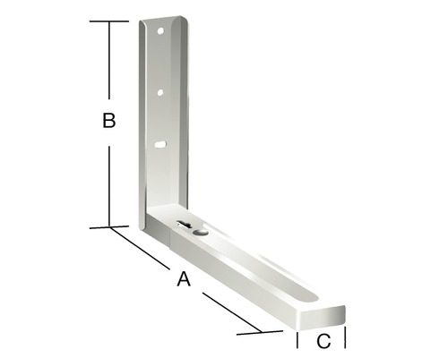 Mikrowellenhalterung mit Massangaben