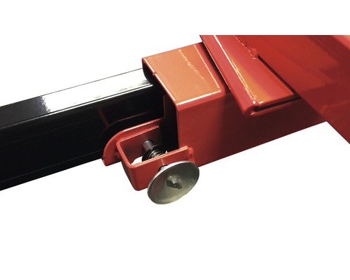 Vue détaillée du dispositif de blocage d''un pont élévateur