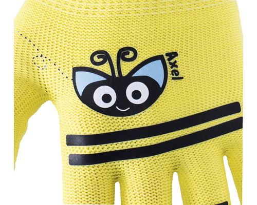 Gelber Kinder-Gartenhandschuh mit Bienenmotiv