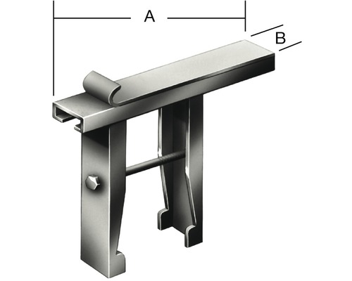 Metallregalhalter mit den Maßen A und B