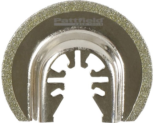 Logo Pattfield Ergo Tools. Lame de scie pour outil multifonction à revêtement diamant.