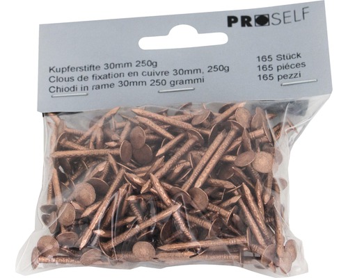 Packung Kupferstifte, 30 mm, 165 Stück