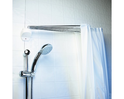 Rideau de douche Spirella avec tringlerie blanc 93x170 cm