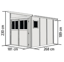 Image d''un abri de jardin avec des dimensions